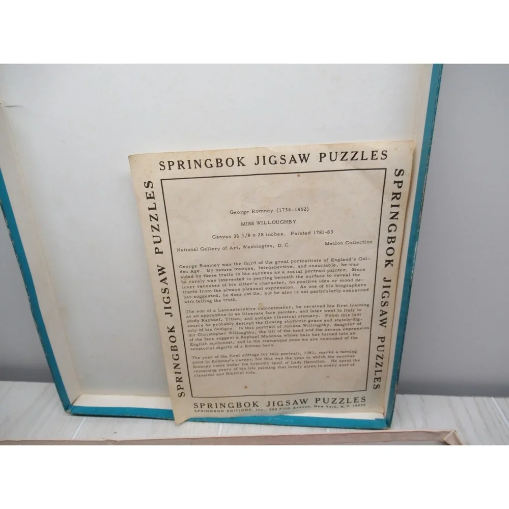 SPRINGBOK JIGSAW PUZZLE‎ ROMNEY MISS WILLOUGHBY COMPLETE 250 PC VINTAGE 1964